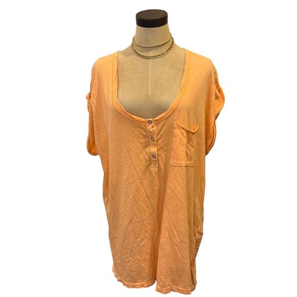 AERIE Tangerine Loose Fit Top Shirt Tee T-Shirt Women size - Picture 1 of 7